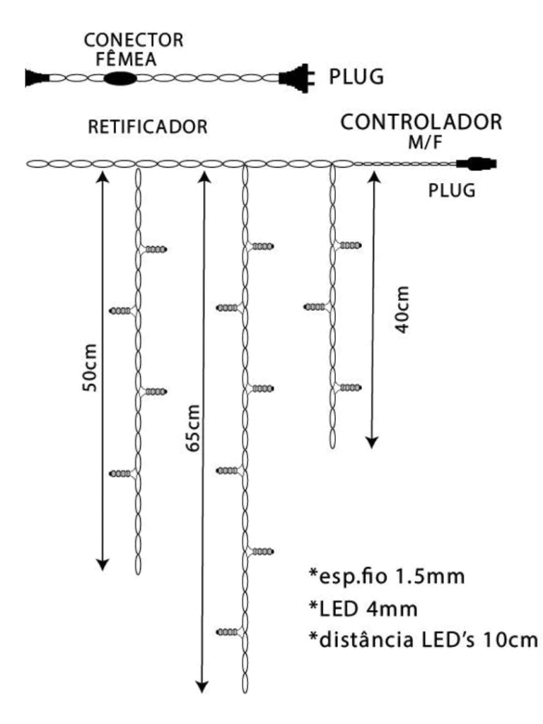Cascata de LED 400 Leds