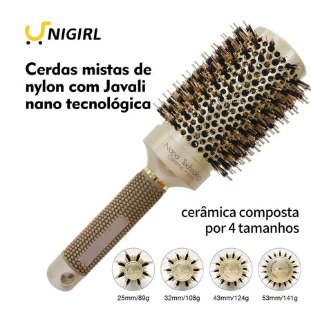Escova Térmica Nano-Tecnology com Cerdas de Javali