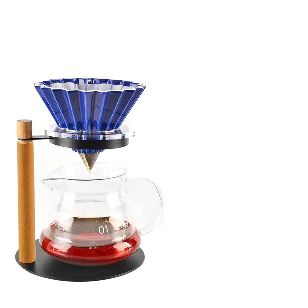 Drip Station para Filtro de Café – Combinação Elegante de Madeira e Metal