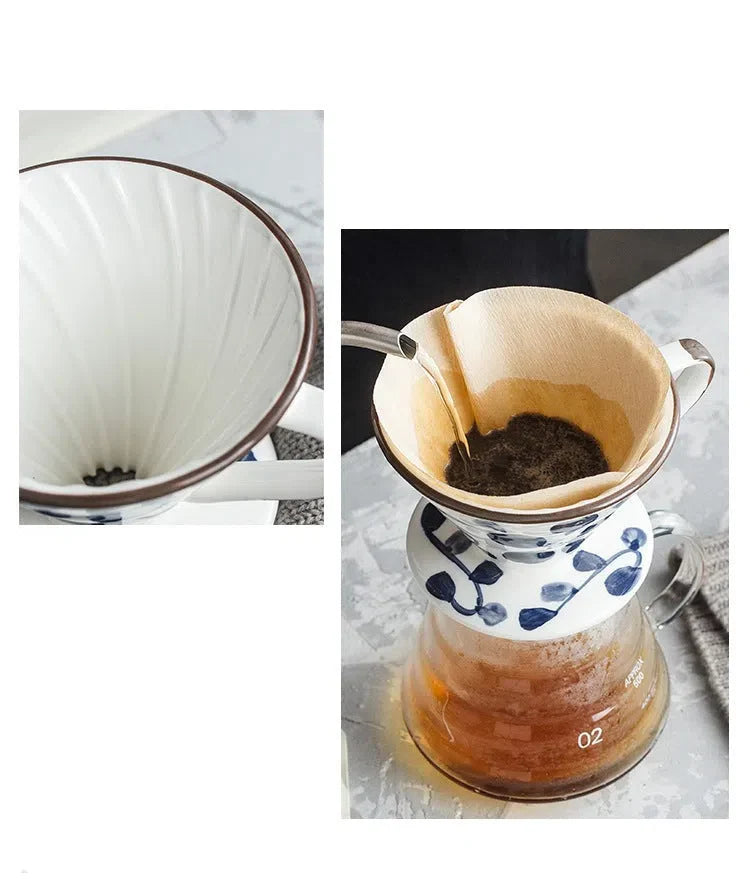 Suporte para Filtro V60 em Cerâmica Pintada à Mão – Elegância e Precisão no Seu Café