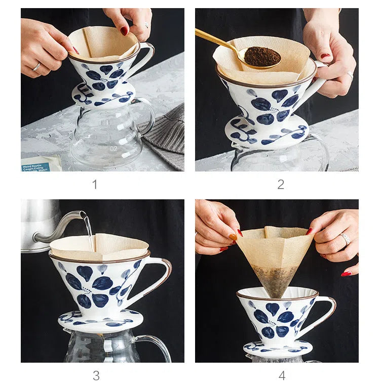 Suporte para Filtro V60 em Cerâmica Pintada à Mão – Elegância e Precisão no Seu Café