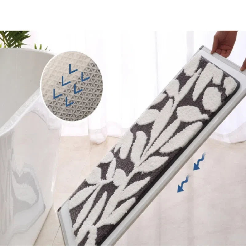 Tapete de Folhas com Base Antiderrapante – Estilo e Segurança para Seu Ambiente