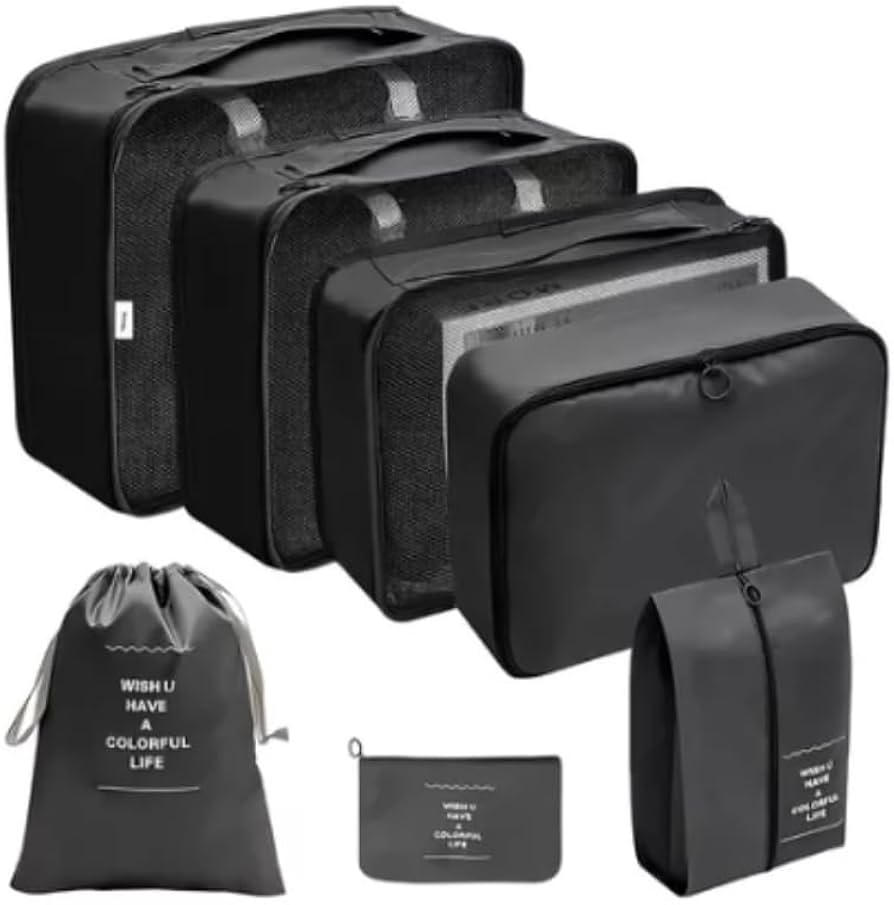 Kit 7 Bolsas Organizadoras para Mala de Viagem