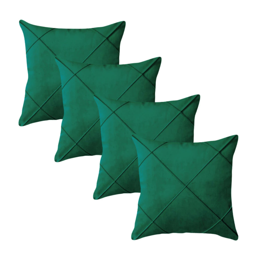 Kit 04 Almofadas Cheias em Suede Drapeada 45×45 cm