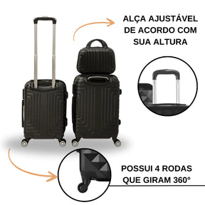 Kit de Malas de Viagem 3 Peças (Regulamentadas ANAC)