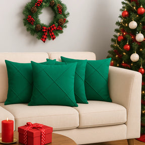 Kit 04 Almofadas Cheias em  Suede Drapeada  45×45 cm