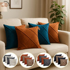 Kit 04 Almofadas Cheias em  Suede Drapeada  45×45 cm