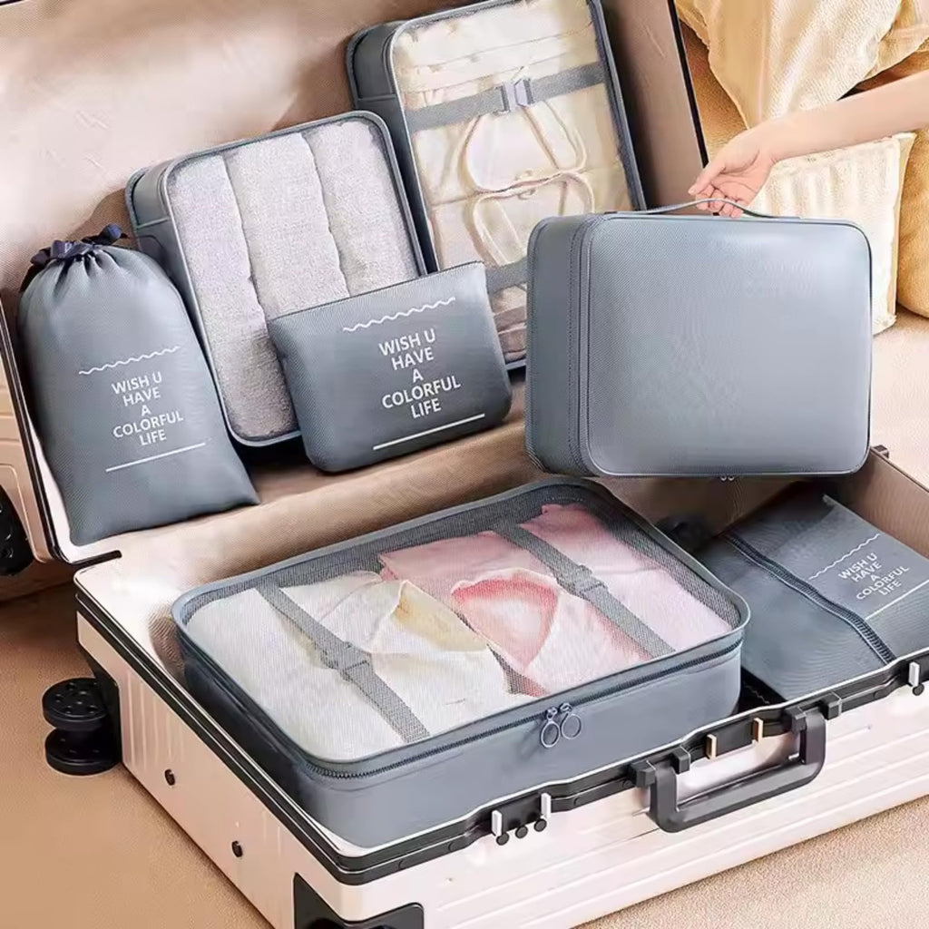 Kit 7 Bolsas Organizadoras para Mala de Viagem