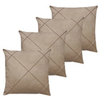 Kit 04 Almofadas Cheias em  Suede Drapeada  45×45 cm