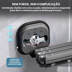 Cabideiro Retrátil 92cm - 360°