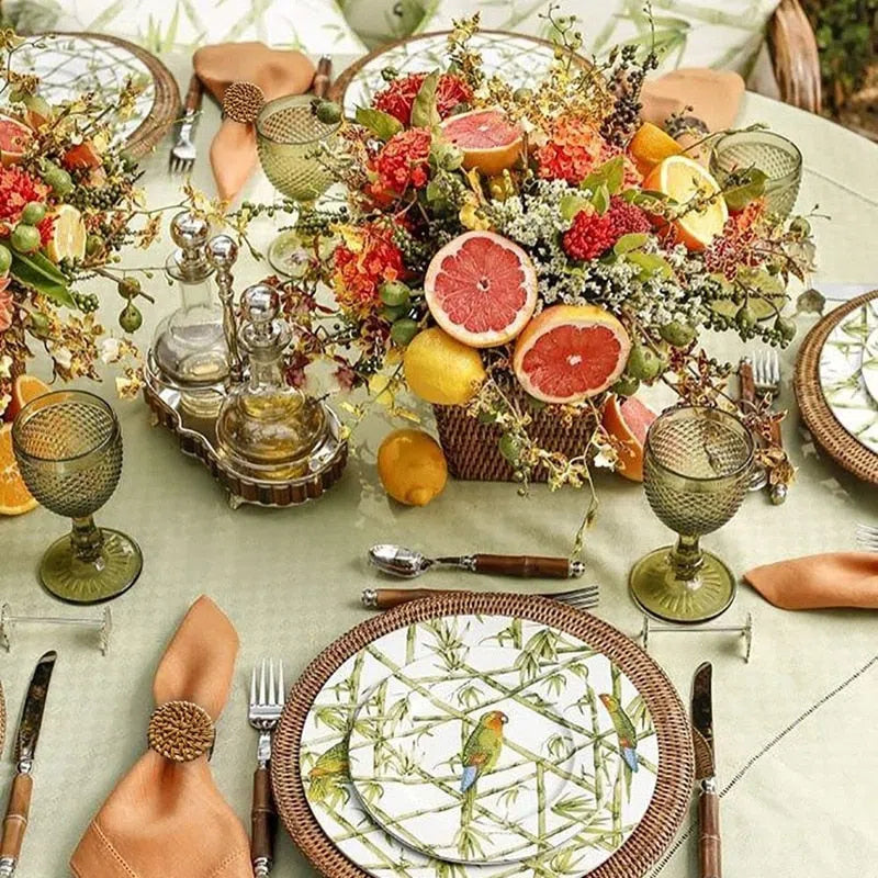 Conjunto de Anéis para Guardanapo Rattan – 6 Peças Elegantes e Funcionais