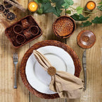 Conjunto de Anéis para Guardanapo Rattan – 6 Peças Elegantes e Funcionais