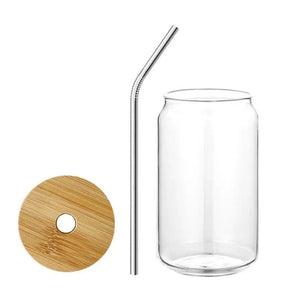 Copo Minimalista com Tampa de Bambu – 320ml/480ml de Elegância e Funcionalidade