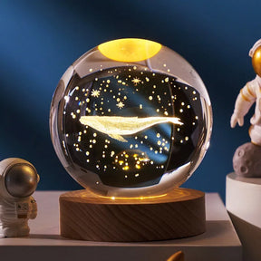 Crystal Light – Luminária de Cristal 3D com Iluminação Deslumbrante