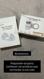 Suporte Magnético para Câmera de Telefone - Panorâmica 360° com Visão Noturna