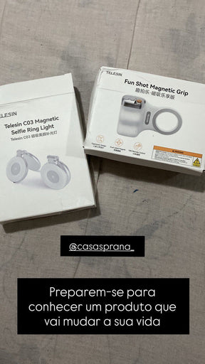 Suporte Magnético para Câmera de Telefone - Panorâmica 360° com Visão Noturna