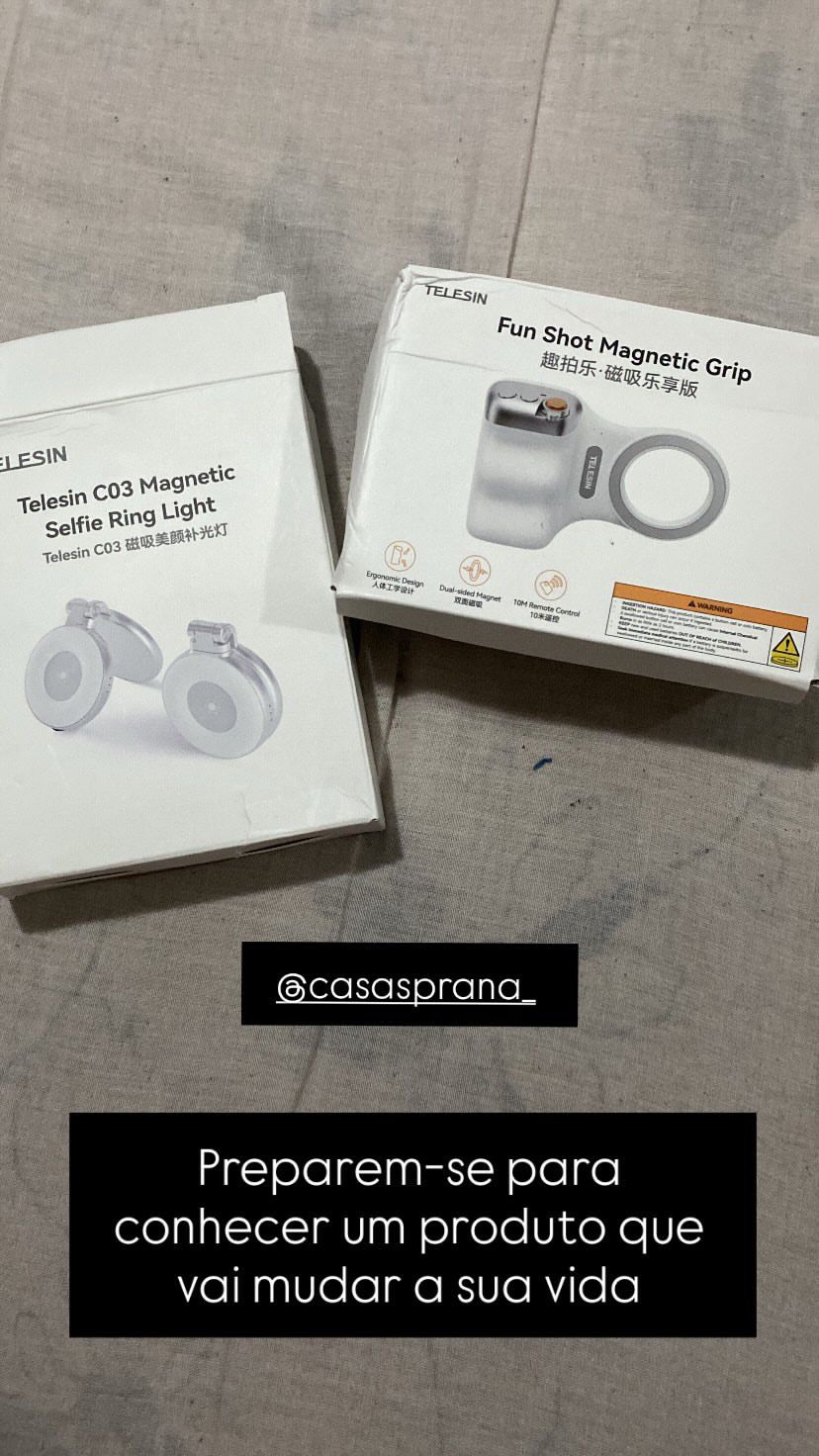 Suporte Magnético para Câmera de Telefone - Panorâmica 360° com Visão Noturna