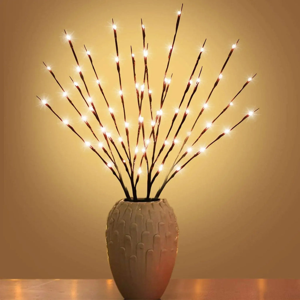 Ramos de Salgueiro com LED – Iluminação Natural e Sofisticada