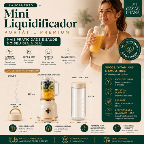 BlenderMix - Mini Liquidificador Portátil Com 10 Lâminas