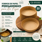 Forros de Papel Pergaminho para Air Fryer