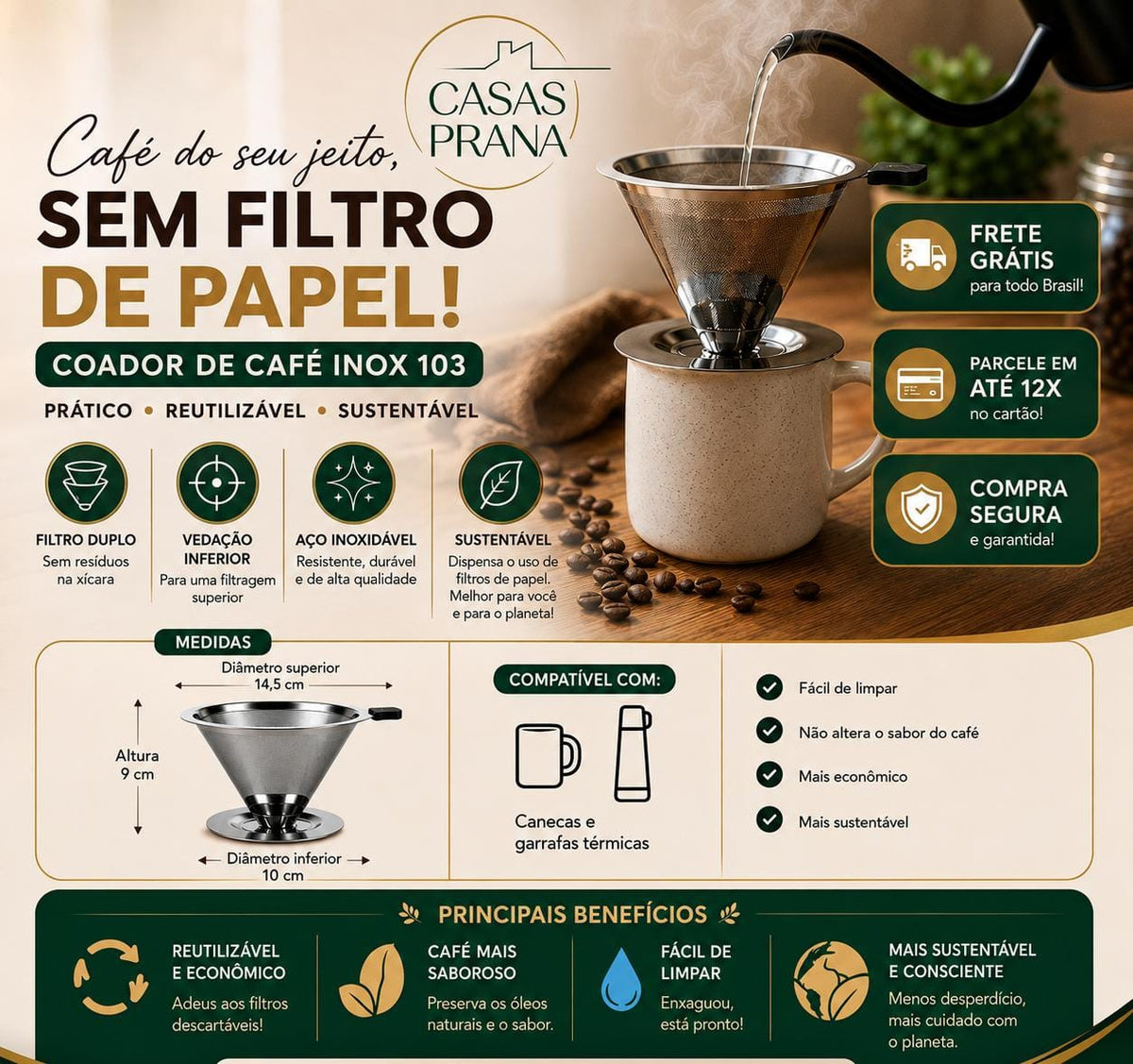 Coador de Café | INOX 103 REUTILIZÁVEL