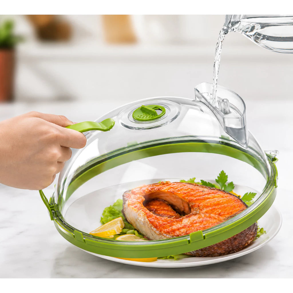 Tampa para Micro-ondas Anti-Respingo com Reservatório de Água | BPA Free | 26cm