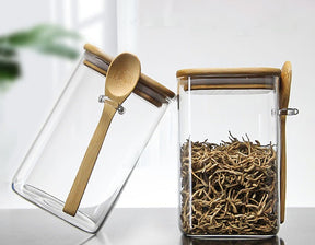 Kit Porta-Tempero Hermético com Tampa de Bambu 250ML