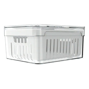 Kit “Organizador de Geladeira Acrílico com Tampa e Drenagem 2,2 L”