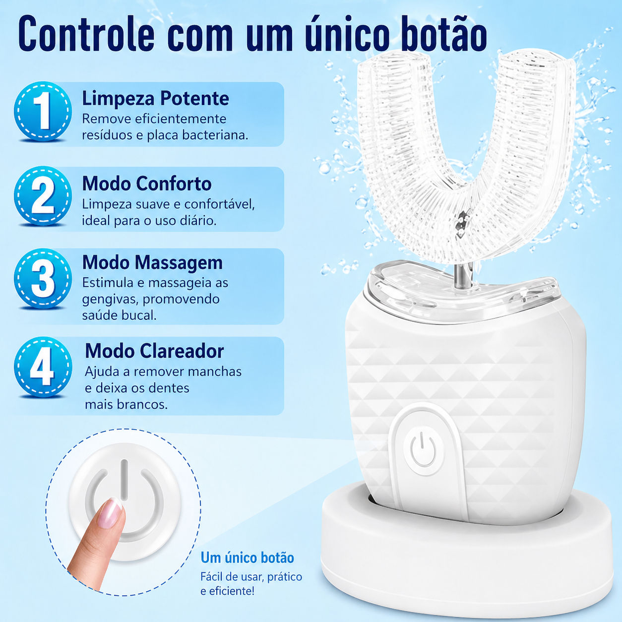Escova de Dente UPX7 I Elétrica Automática 360°