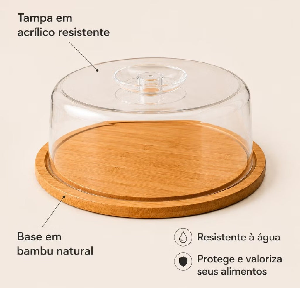 Kit Café da Manhã com 4 Peças – Queijeira, Bolera, Manteigueira e Porta-Pães.